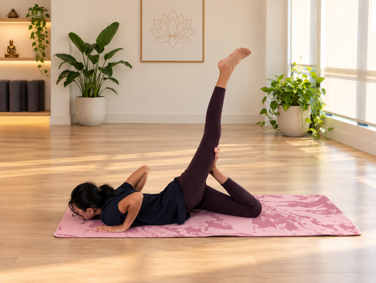 Mindful breathing outdoors